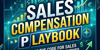 Podcast cover with text Sales Compensation Playbook and subtitle Cracking the code for sales success and optimizing incentives